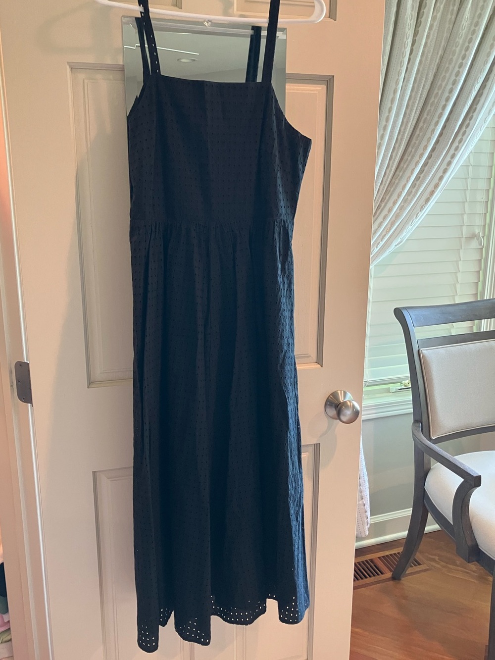 Madewell Black Eyelet Sundress with Square Neck